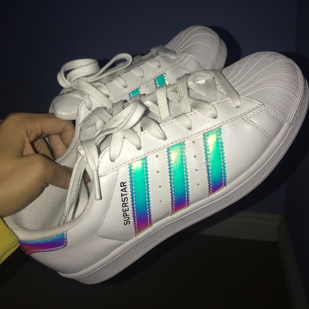 Custom holographic Adidas superstars PERFECT COND.